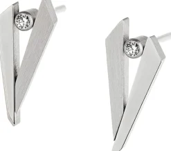 Ernstes Design Ohrringe Ohrstecker E609 mit Brillant 0.04 ct. Edelstahl
