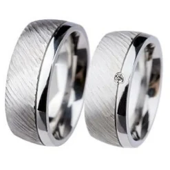 Ernstes Design Partnerringe Set Trauringe Silber R363.9-61 R362.9-61