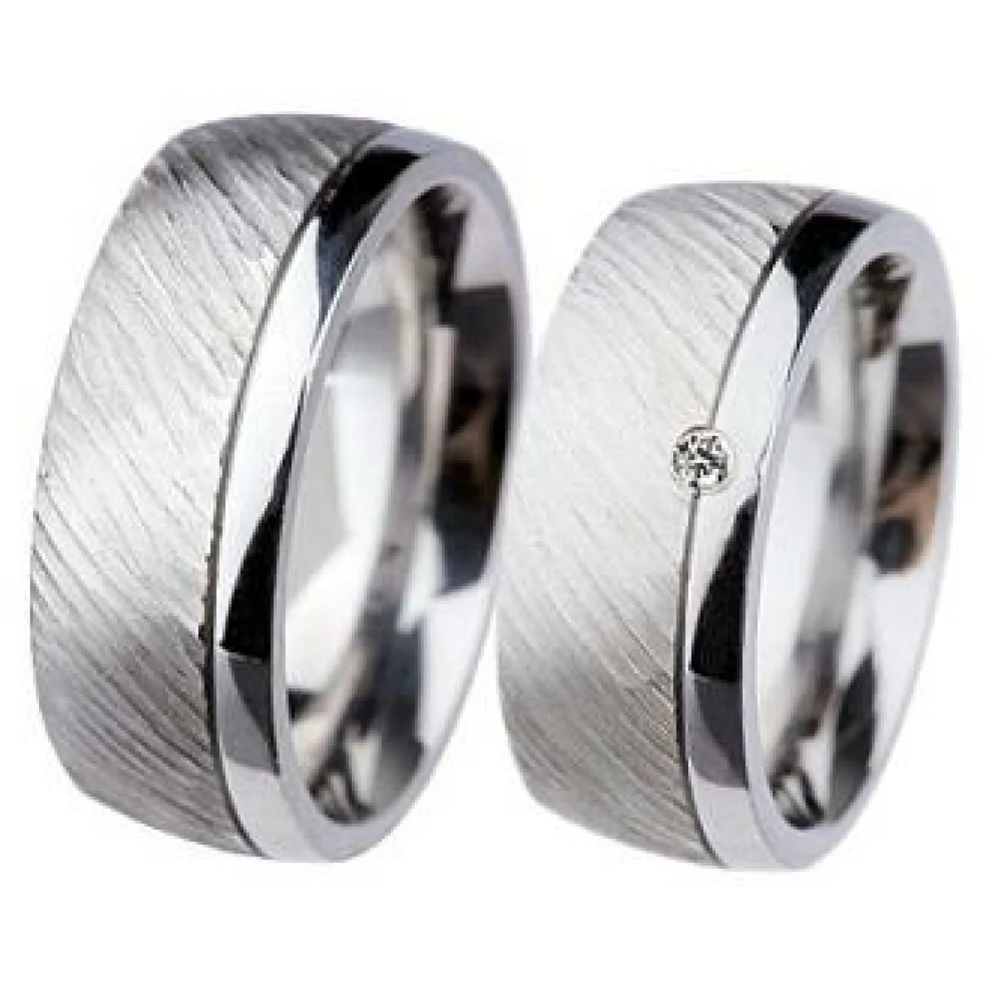 Ernstes Design Partnerringe Set Trauringe Silber R363.9-61 R362.9-61