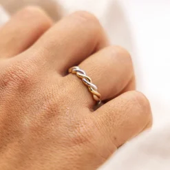 Fascination by Ellen K. 375 Gelbgold zweifarbig geschwungen Ring 41679100477534