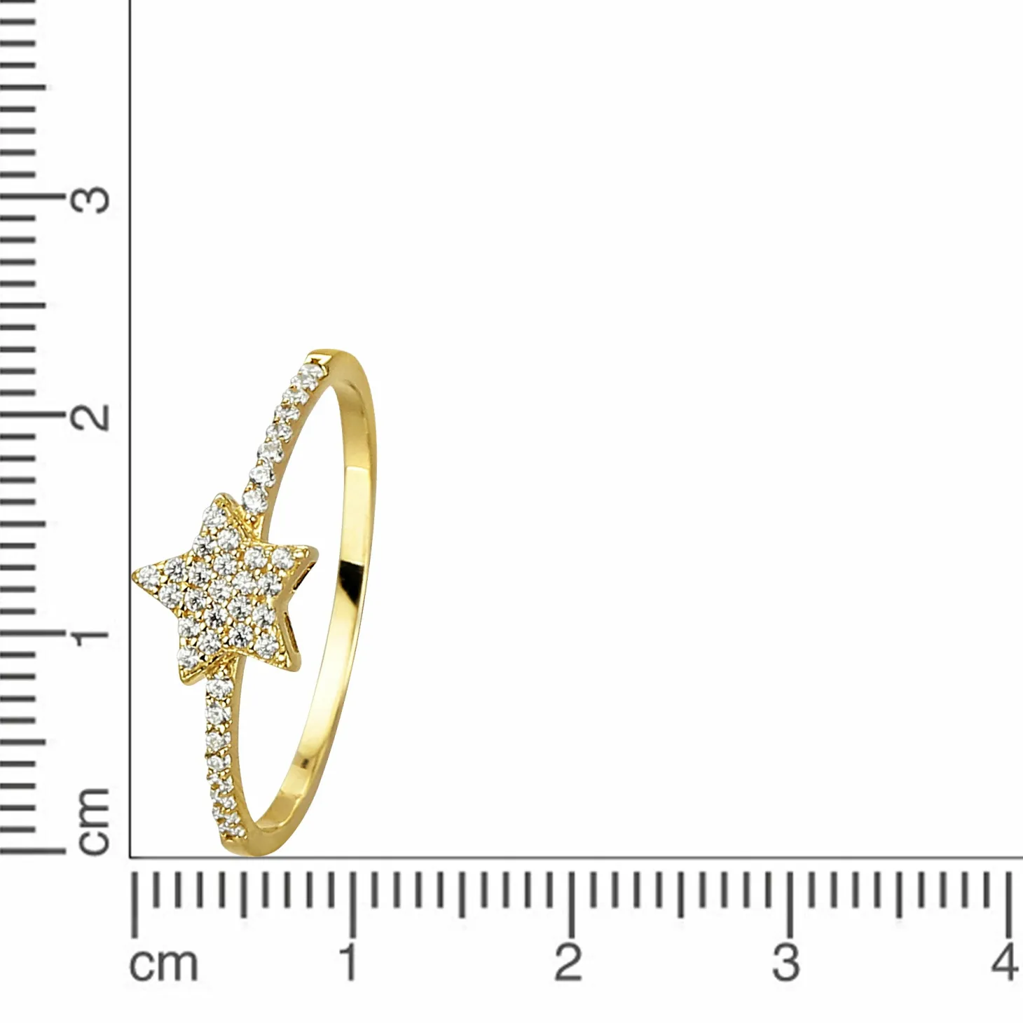 Fascination by Ellen K. 375 Gold mit Stern-Motiv und Zirkonia weiß Ring 41676925108318