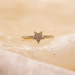 Fascination by Ellen K. 375 Gold mit Stern-Motiv und Zirkonia weiß Ring 41676925108318