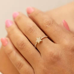 Fascination by Ellen K. 375 Gold mit Stern-Motiv und Zirkonia weiß Ring 41676925108318