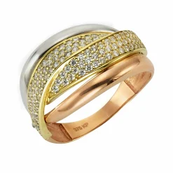 Fascination by Ellen K. 375 Gold dreifarbig Zirkonia Ring 41675917656158