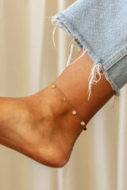 Fußkette 925 Silber rosévergoldet Plättchen Boho 41185082507358