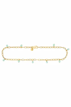 Fußkette 925 Silber vergoldet Amazonit 41184999571550