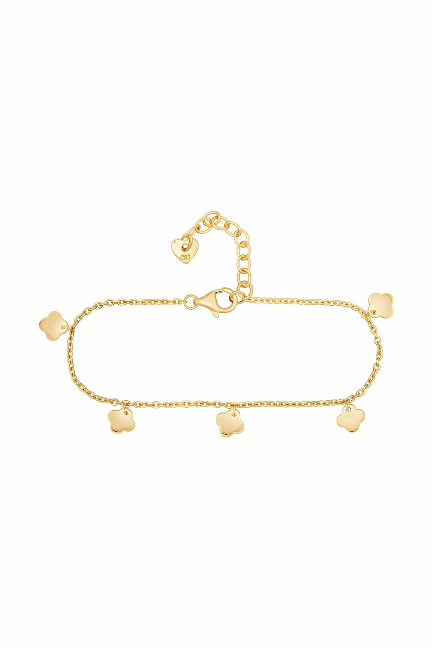 Fußkette 925 Sterling Silber gelb vergoldet Anhänger Clover Kleeblatt 41184966475870