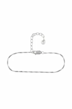 Fußkette 925/- Sterling Silber rhodiniert Schlangenkette vierseitig diamantiert gedreht 41184793821278