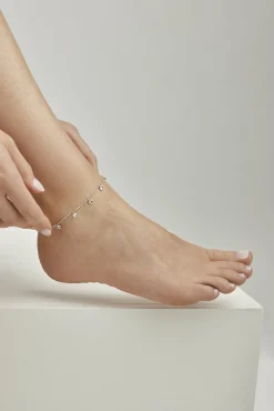 Fußkette 925/- Sterling Silber rhodiniert Anhänger rund Zirkonia 41184810238046