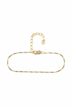 Fußkette 925/- Sterling Silber vergoldet Schlangenkette vierseitig diamantiert gedreht 41184794312798