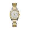 Guess Collection Damen Armbanduhr Coussin Sleek Mid Size Metall Silber Gelbgold Z25002L1MF