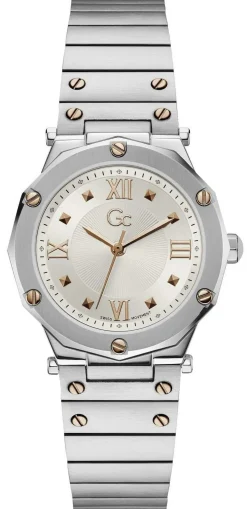 Guess Collection Damen Armbanduhr GC Spirit Lady Silber-Roségold Y60001L1MF