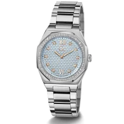 GUESS Collection GC Damen Armbanduhr Coussin Sleek Mid Size 34mm silber blau Z25003L7MF