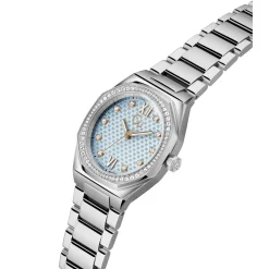 GUESS Collection GC Damen Armbanduhr Coussin Sleek Mid Size 34mm silber blau Z25003L7MF