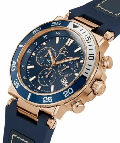Guess Collection Herren Armbanduhr Gc One Sport Chrono Flexstrap Blau Z14008G7MF