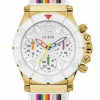 Guess Damen Armbanduhr Active Life 38 mm Regenbogenarmband und -markierungen Armband Silicone GW0432L1