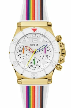 Guess Damen Armbanduhr Active Life 38 mm Regenbogenarmband und -markierungen Armband Silicone GW0432L1