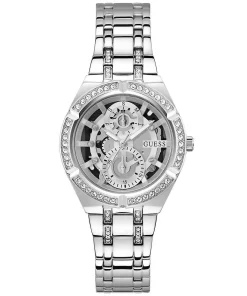 Guess Damen Armbanduhr Allara Multifunktion skeleton Silber GW0604L1