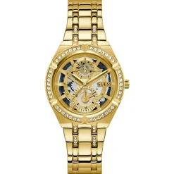 Guess Damen Armbanduhr Allara Multifunktion skeleton Gold GW0604L2