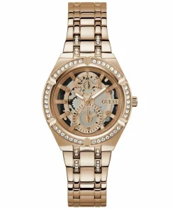 Guess Damen Armbanduhr Allara Multifunktion skeleton Rosegold GW0604L3