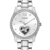 Guess Damen Armbanduhr Be Loved 38 mm Herz auf Zifferblatt Armband Edelstahl GW0380L1