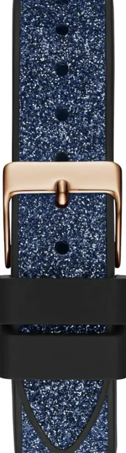 Guess Damen Armbanduhr Bombshell Silikon Armband Multifunktion, Roségold/Schwarz GW0313L3