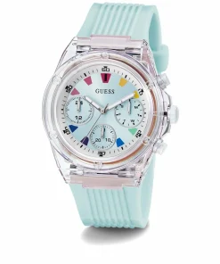 Guess Damen Armbanduhr Chronograph Athena hellblau 39 mm GW0438L8