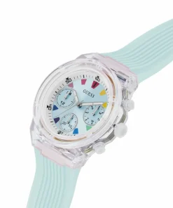 Guess Damen Armbanduhr Chronograph Athena hellblau 39 mm GW0438L8