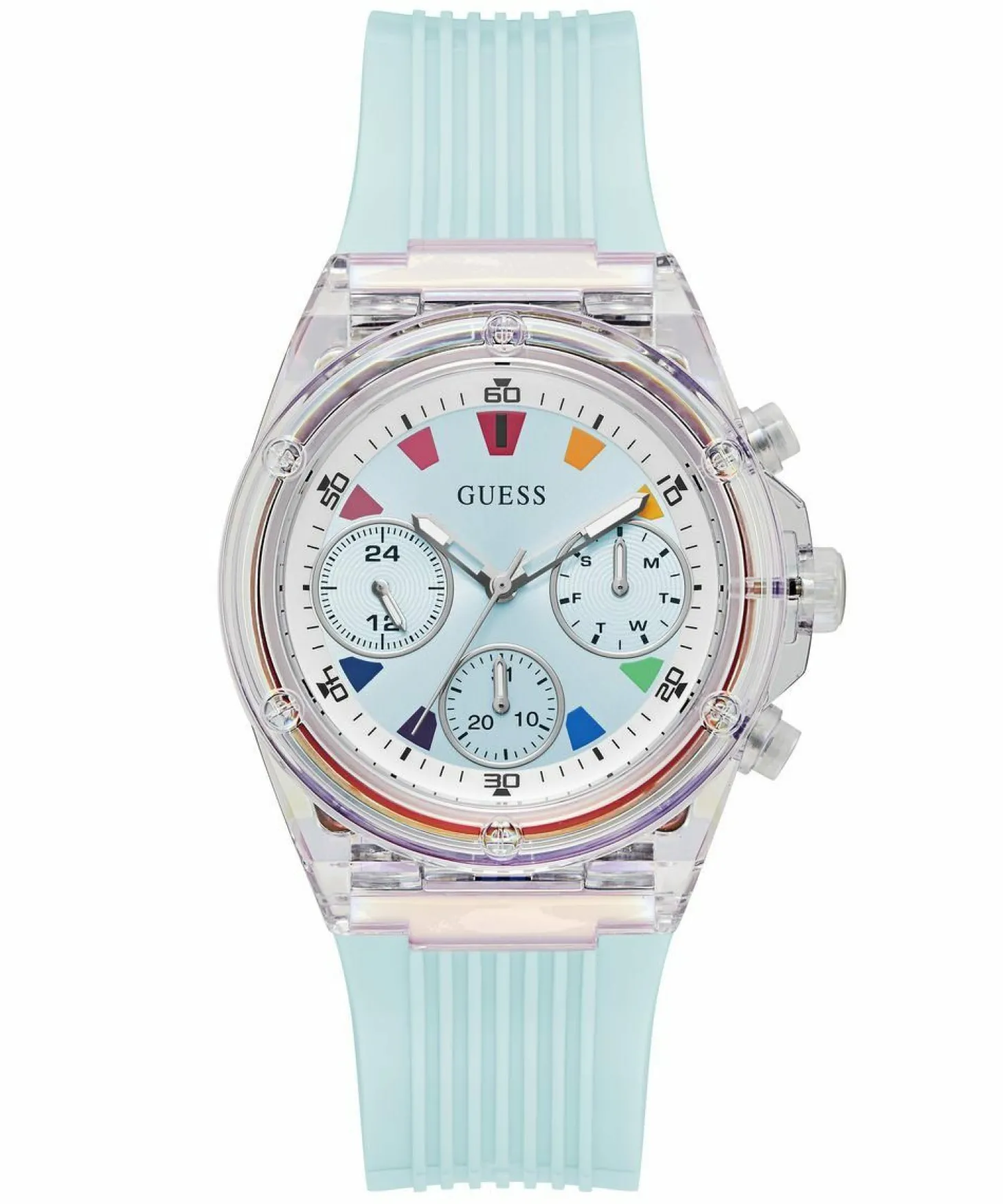 Guess Damen Armbanduhr Chronograph Athena hellblau 39 mm GW0438L8