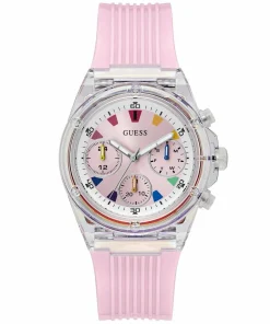 Guess Damen Armbanduhr Chronograph Athena rosa 39 mm GW0438L7