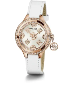 GUESS Damen Armbanduhr CHARMED in Weiß & Roségold-Ton GW0684L4