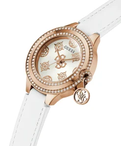 GUESS Damen Armbanduhr CHARMED in Weiß & Roségold-Ton GW0684L4
