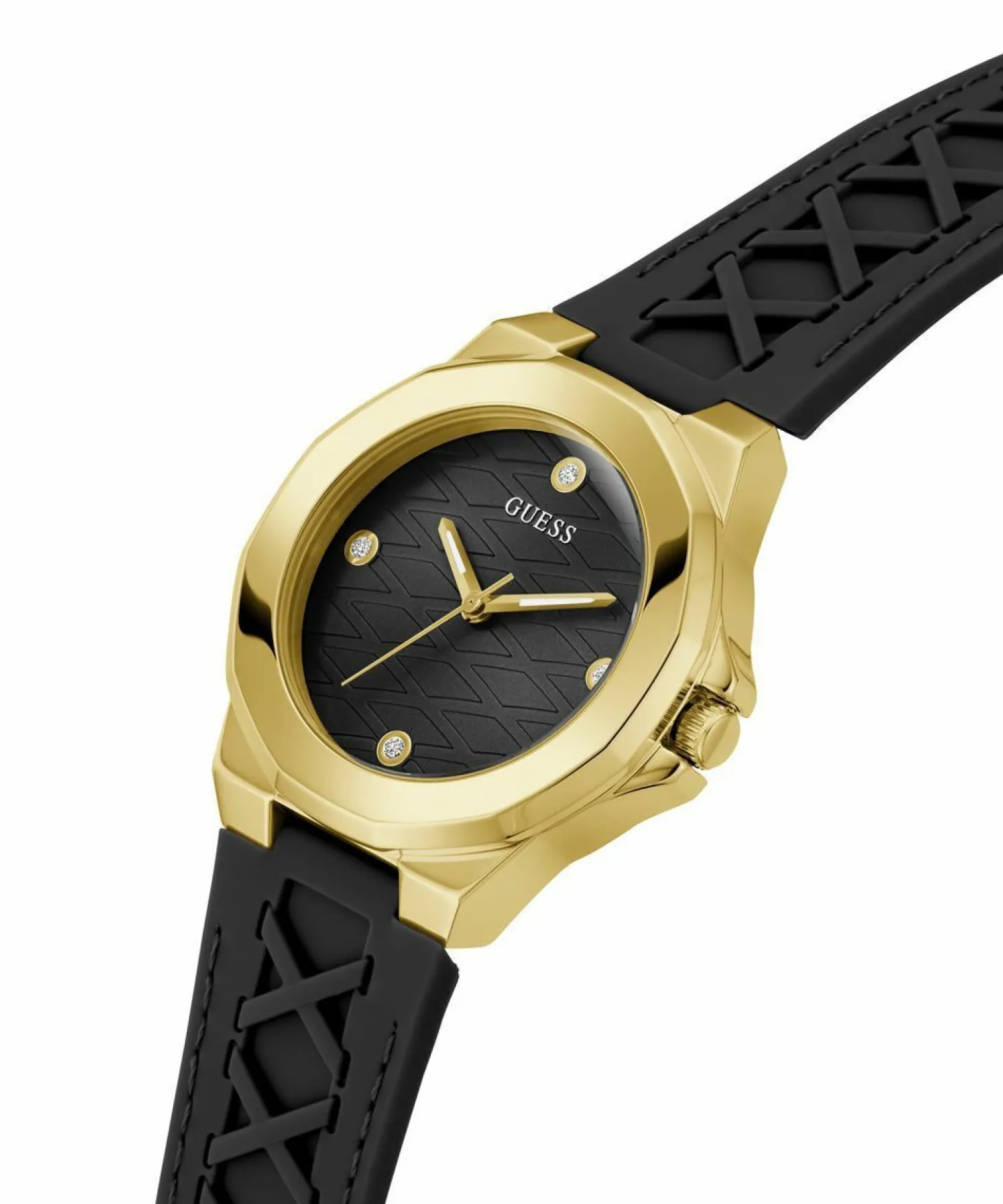 Guess Damen Armbanduhr Corset schwarz, gold 38 mm GW0599L2