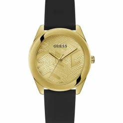 Guess Damen Armbanduhr Cubed schwarz, gold 40 mm GW0665L1
