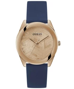 Guess Damen Armbanduhr Cubed roségold, blau 40 mm GW0665L2