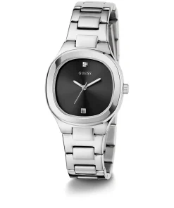 Guess Damen Armbanduhr Eve silber, schwarz 32 mm GW0615L1