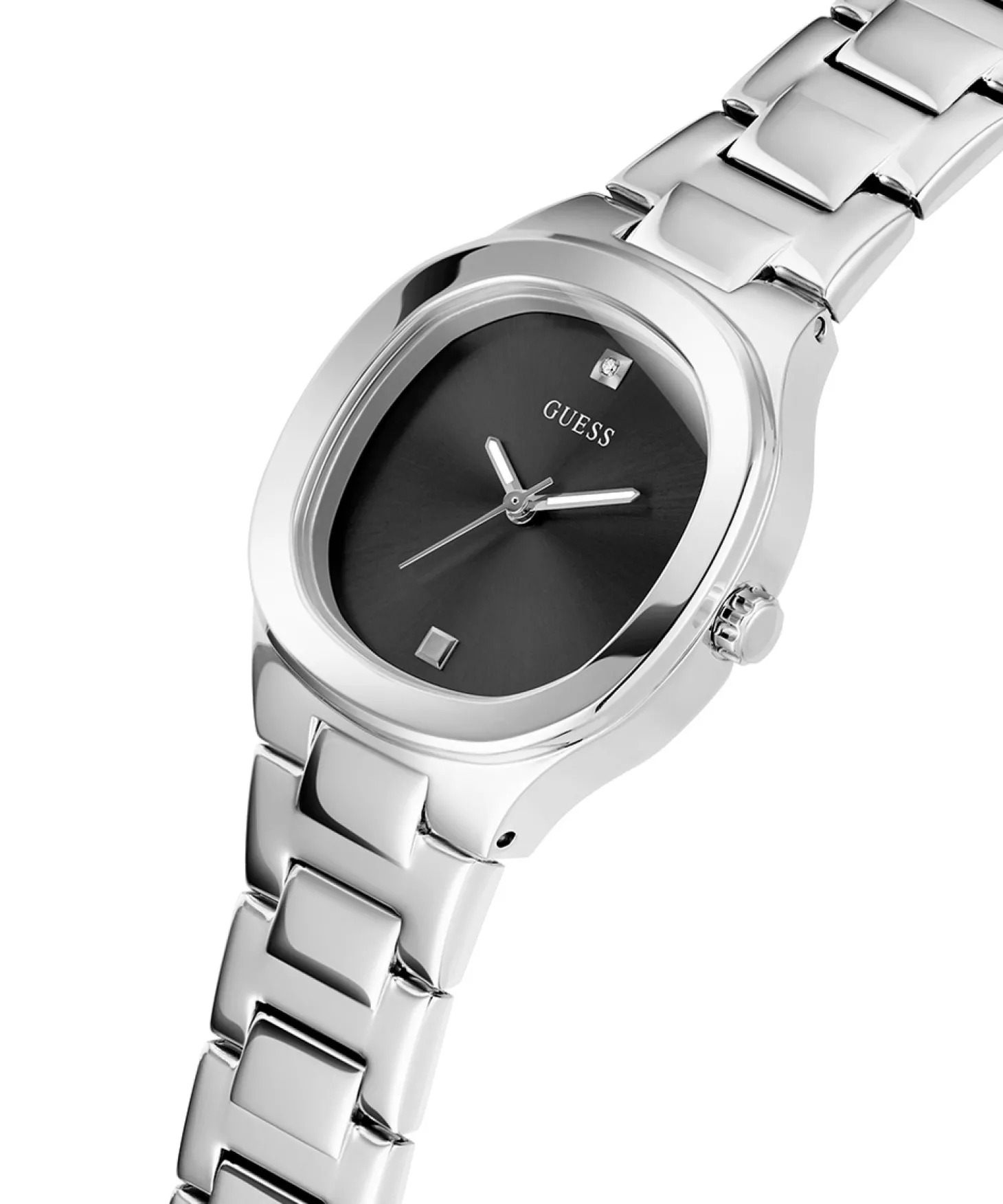 Guess Damen Armbanduhr Eve silber, schwarz 32 mm GW0615L1