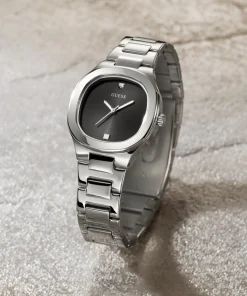 Guess Damen Armbanduhr Eve silber, schwarz 32 mm GW0615L1