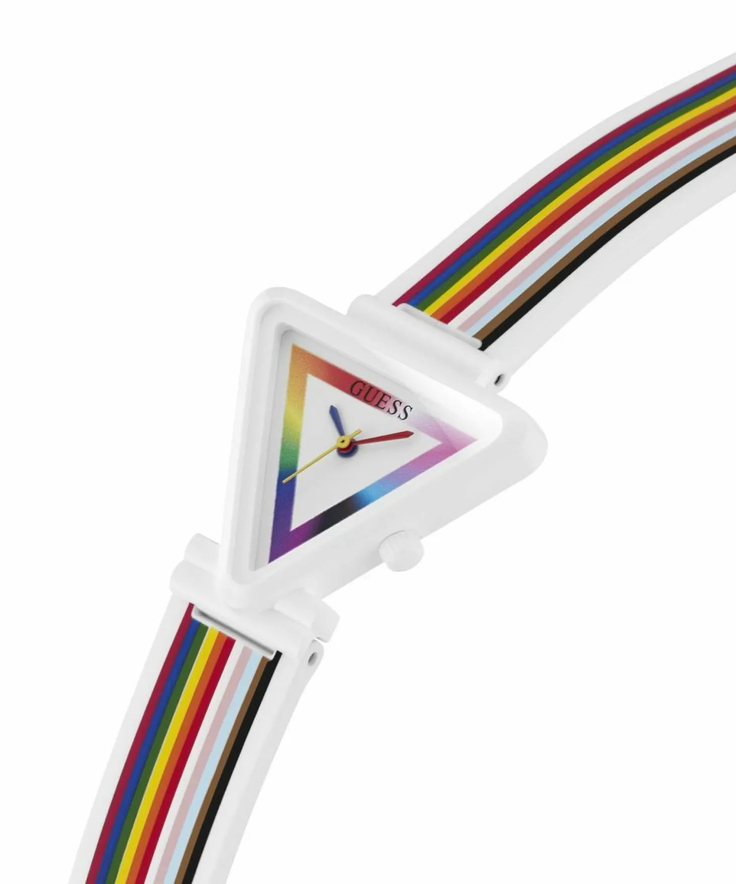 Guess Damen Armbanduhr Fame Triangle weiß, mehrfarbig 35 mm GW0679L1