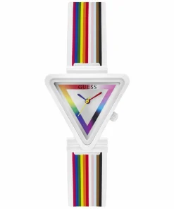 Guess Damen Armbanduhr Fame Triangle weiß, mehrfarbig 35 mm GW0679L1
