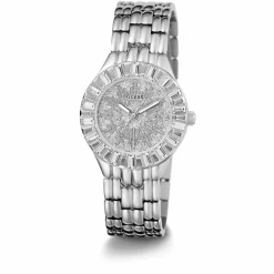 Guess Damen Armbanduhr Firework Kristallsteine silber 34 mm GW0602L1