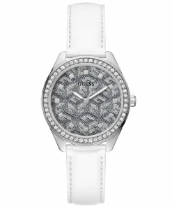 Guess Damen Armbanduhr G Gloss weiß, silber 36 mm GW0608L1