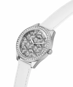 Guess Damen Armbanduhr G Gloss weiß, silber 36 mm GW0608L1