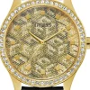 Guess Damen Armbanduhr G Gloss schwarz, gold 36 mm GW0608L2
