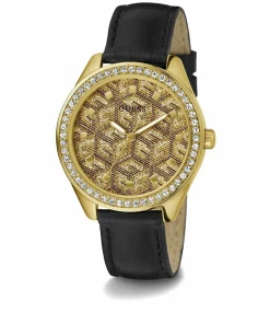 Guess Damen Armbanduhr G Gloss schwarz, gold 36 mm GW0608L2