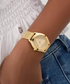 Guess Damen Armbanduhr gold GT GLITZ PLAQUE GW0835L2