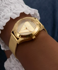Guess Damen Armbanduhr gold GT GLITZ PLAQUE GW0835L2