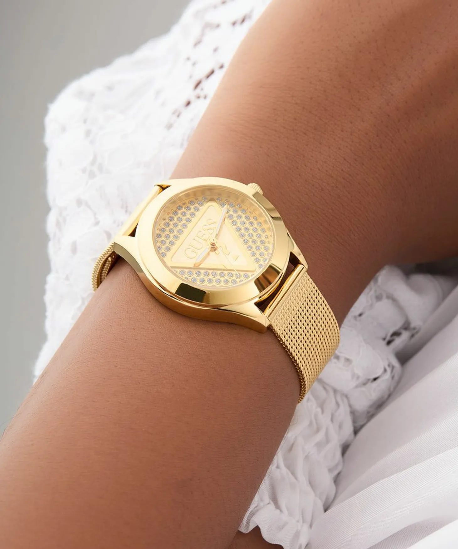 Guess Damen Armbanduhr gold GT GLITZ PLAQUE GW0835L2