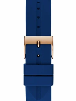 Guess Damen Armbanduhr Libra Multifunktion blau, rosegold 34 mm GW0618L2