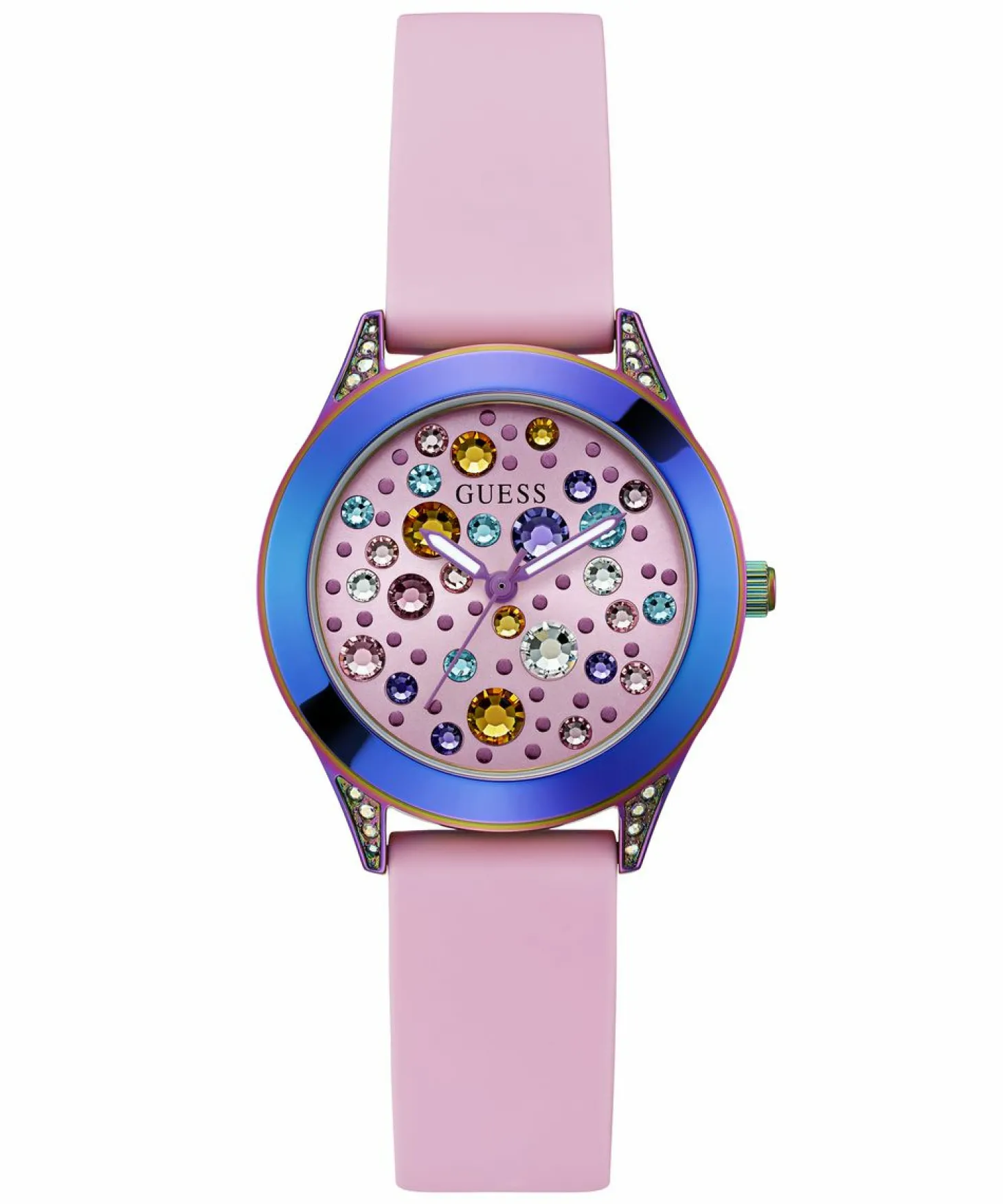 Guess Damen Armbanduhr MINI WONDERLUST rosa, blau 34 mm GW0678L3